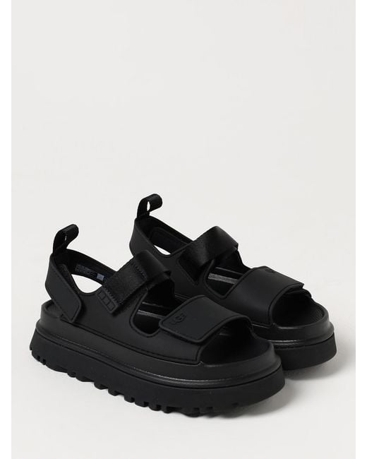 Ugg Black Golden Glow Rubber Sandals