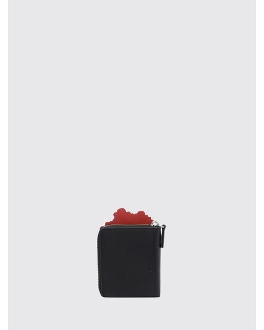 Marc Jacobs White Leather Wallet With Graphic Print And Zip Closure