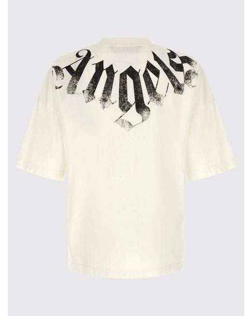 Palm Angels White Relaxed Fit Graffiti Logo Print Cotton T-Shirt for men