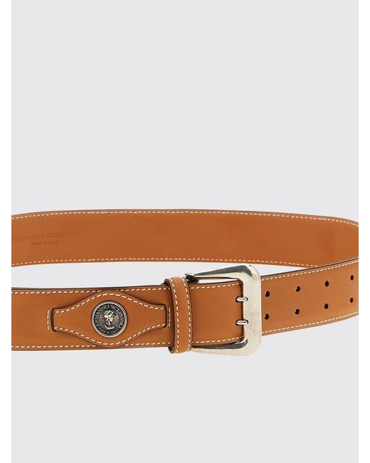 Ermanno Scervino Brown Leather Belt With Antiqued Coins