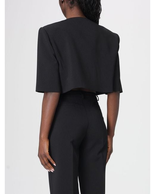 Pinko Black Cropped Crêpe Blazer