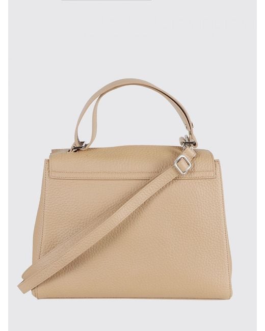 Orciani Natural Sveva Soft Medium Hammered Leather Bag