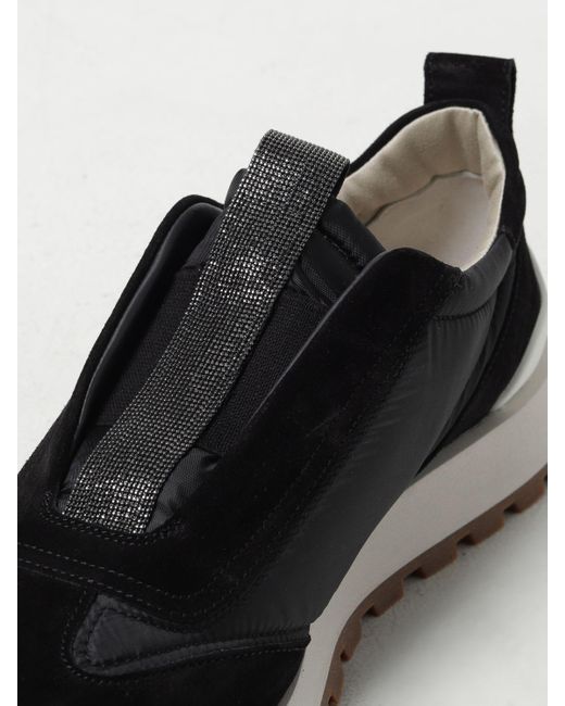Sneakers in pelle scamosciata e nylon di Brunello Cucinelli in Black