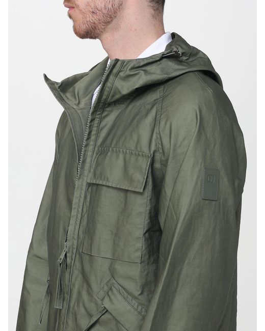 DUNO Green Orione Hooded Windbreaker for men