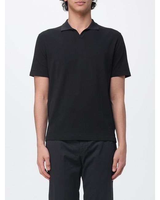 Dondup Black Cotton Knit Polo Shirt for men