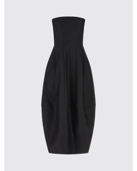 Khaite Black Stela Midi Dress