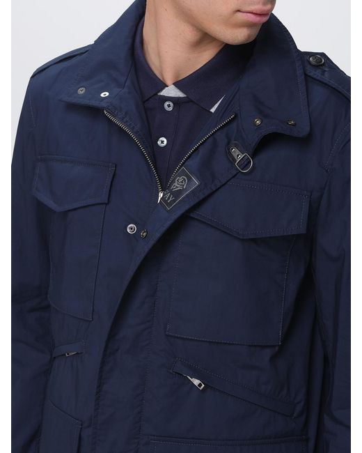 Fay Blue Cotton Jacket With Hook for men