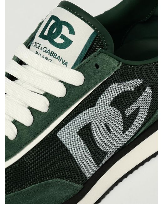 Dolce & Gabbana Grün/Weiß Panel Flache Schuhe in Green für Herren
