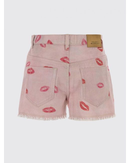 Isabel Marant Pink Printed Denim Shorts