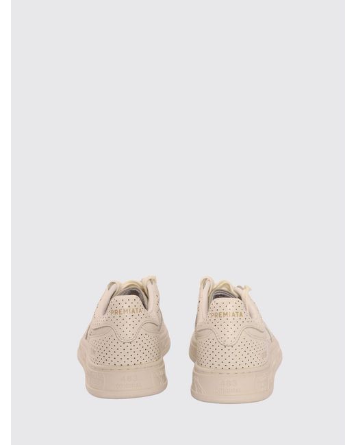 Premiata Natural Perforated Leather Quinn Sneakers