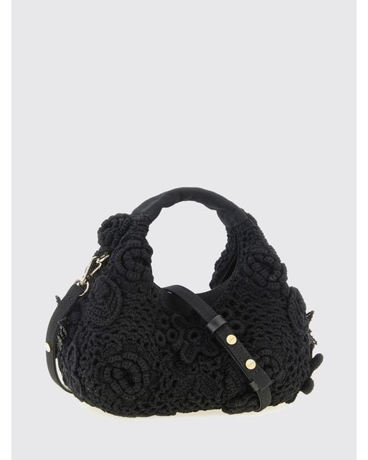 Ganni Black Crochet Handbag