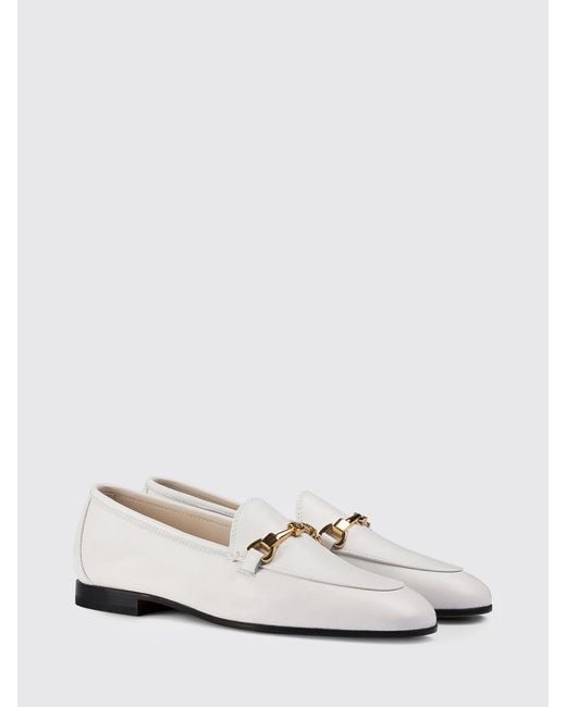 Doucal's White Leather Loafers With Bit