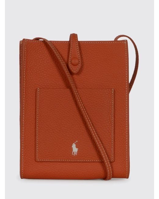 Polo Ralph Lauren Brown Polo Play Grained Leather Bag
