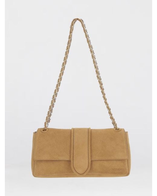 Jacquemus White Le Bambino Chaîne Suede Bag