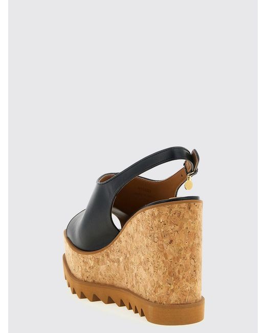Stella McCartney Black Sneak-Elyse Wedge Sandals
