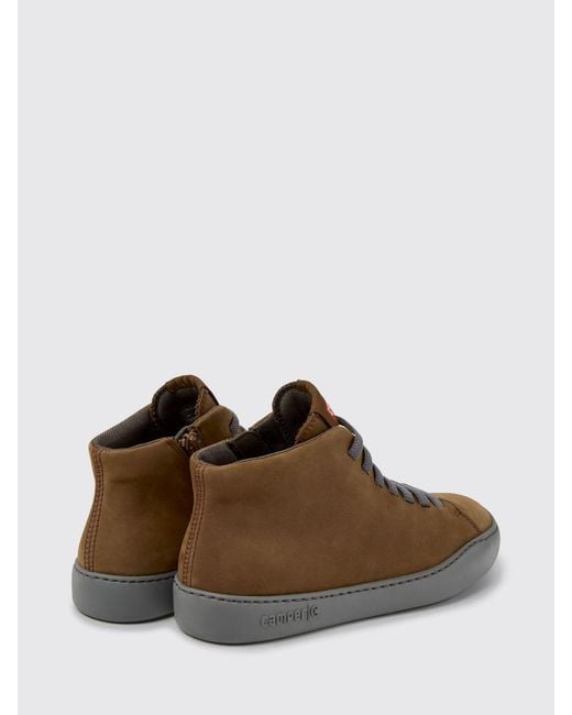Camper Brown Peu Touring Mid-Top Slip-On Trainers