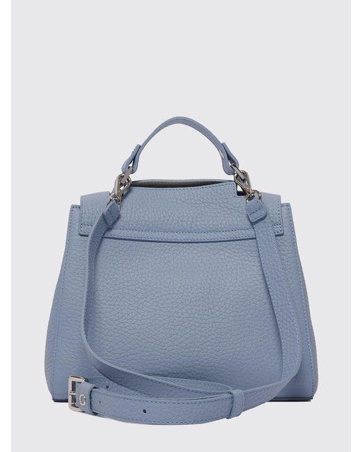 Orciani Blue Sveva Soft Hammered Leather Bag
