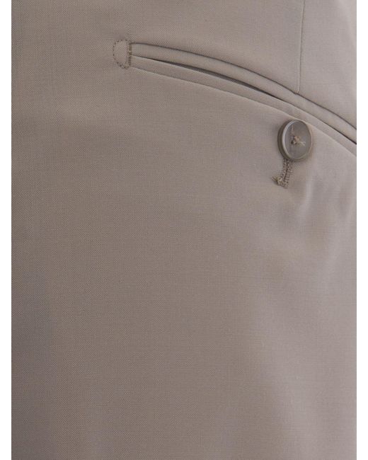 Briglia 1949 Gray Wool And Mohair Trousers for men
