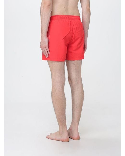 EA7 Red Polyester Swimsuit for men