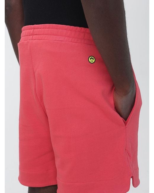 Barrow Red Cotton Jogging Shorts for men