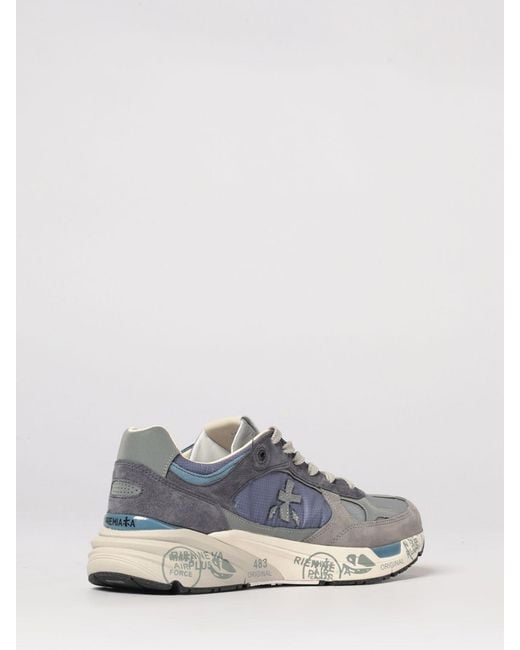 Premiata White Mase Suede And Canvas Sneakers for men