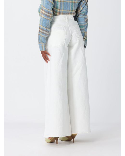 R13 White Denim Bootcut Jeans