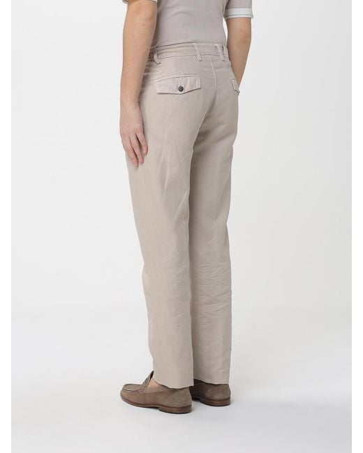 Eleventy Natural Cotton And Linen Slim Fit Trousers for men