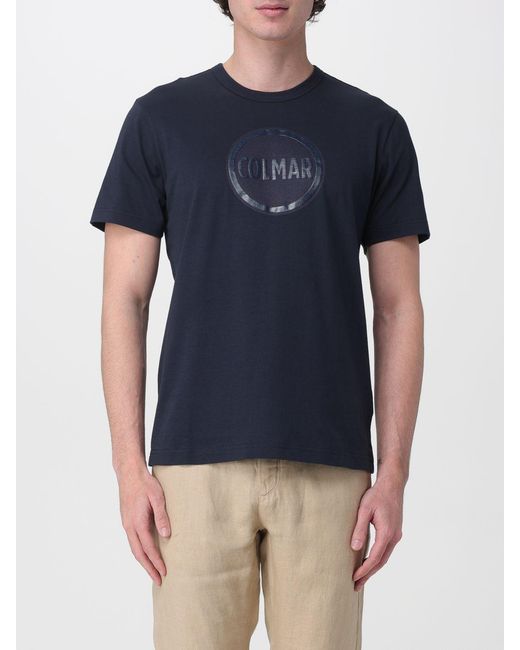 Colmar Blue Cotton T-Shirt With Logo for men