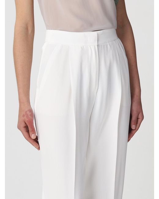 Emporio Armani White Pants In Viscose Blend
