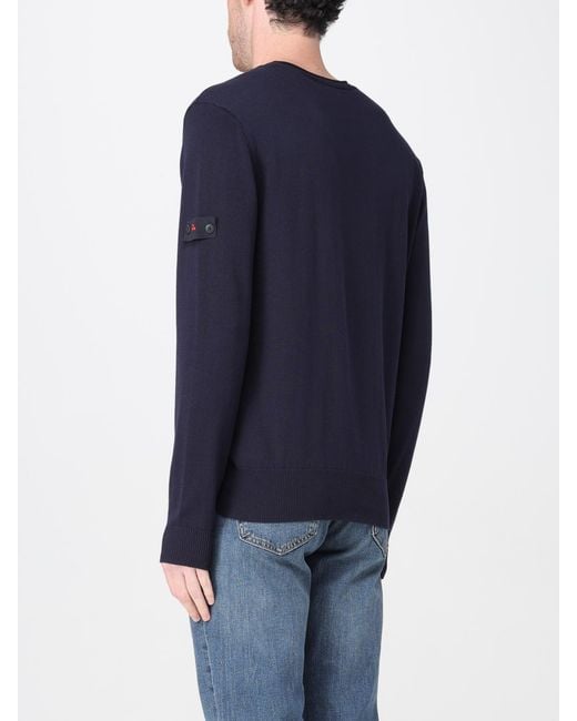 Peuterey Blue Cotton Crew Neck Sweater for men