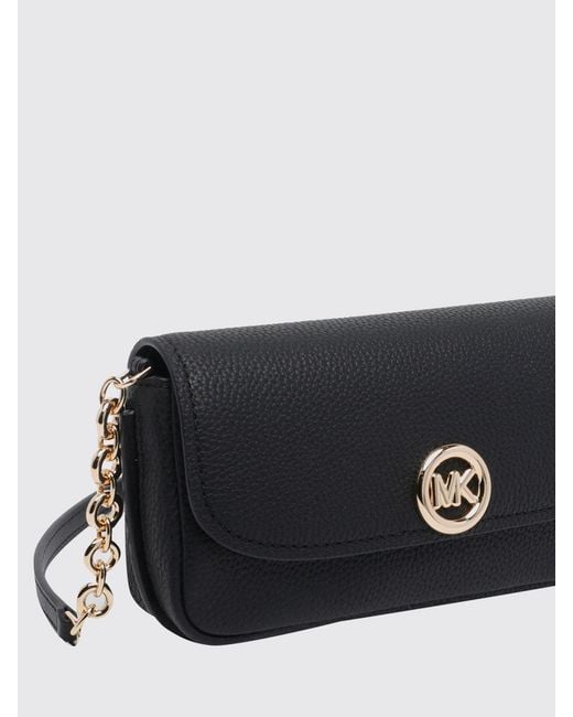 Michael Kors Black Small Nolita Hammered Leather Shoulder Bag