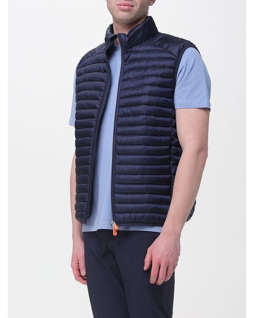 Save The Duck Blue Padded Zip Puffer Jacket for men