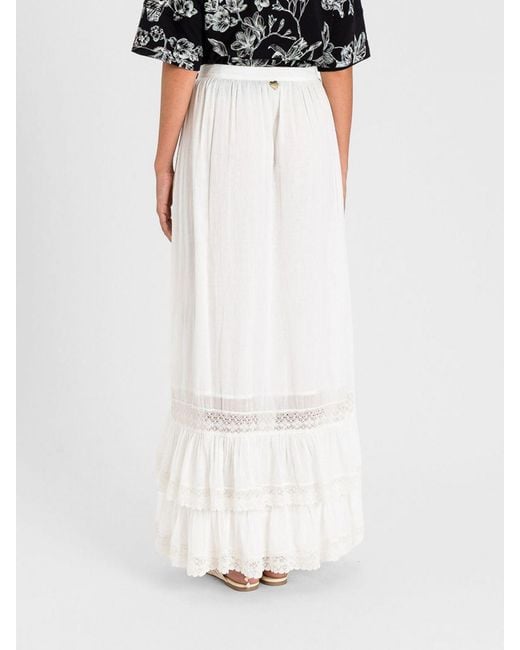 Twinset White Cotton Skirt With Ruffles
