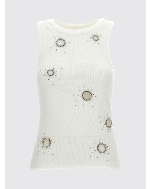Des Phemmes Blue Jersey Top With Appliqués