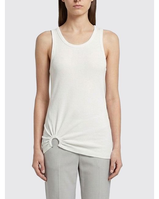 Rabanne White Stretch Cotton Tank Top