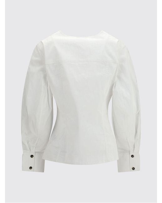 Ganni White Stretch Cotton Shirt