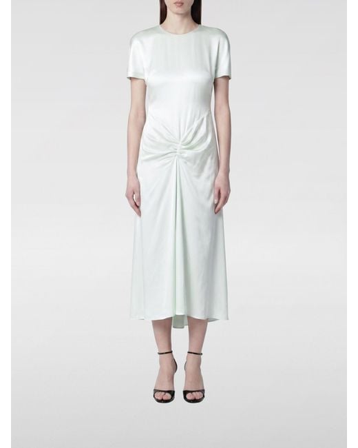 Victoria Beckham White Satin Midi Dress