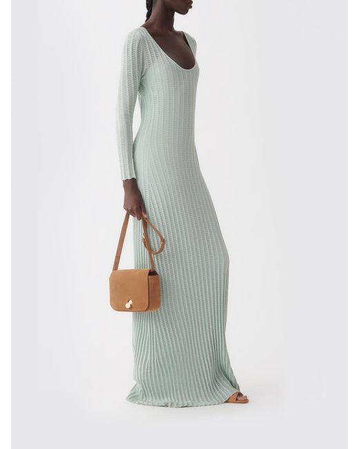 Fabiana Filippi Green Long Cotton Knit Dress