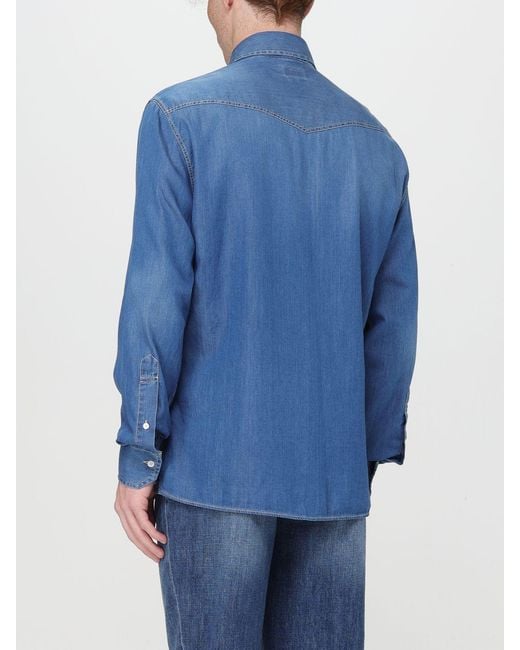 Brunello Cucinelli Blue Shirt for men