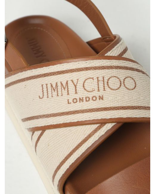 Jimmy Choo Natural Flache Sandalen Damen