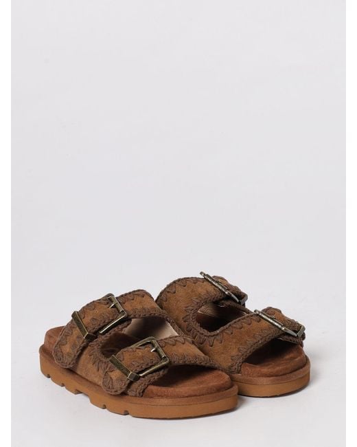 Mou Brown Low Bio Suede Sandal