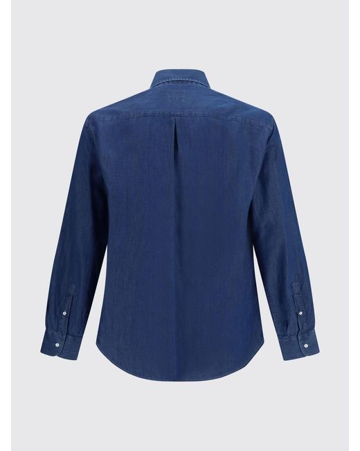 Brunello Cucinelli Blue Cotton Casual Shirt for men