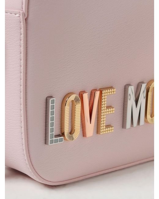 Borsa in pelle sintetica con logo di Love Moschino in Pink