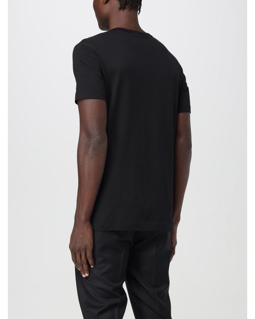 Dolce & Gabbana Black Dolce &Amp Gabbana Cotton T-Shirt With Logo Plaque for men