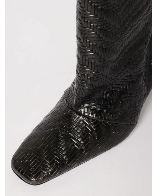 Coperni Black Bridge Woven Leather Boots