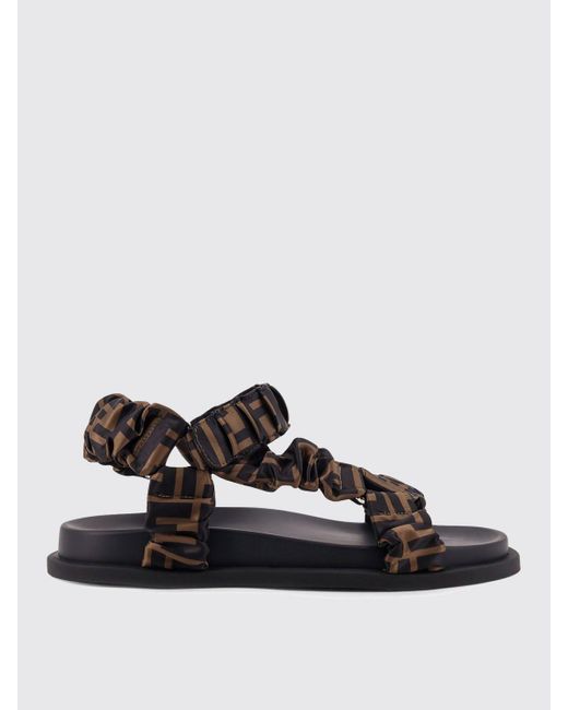 Fendi Black Flat Sandals