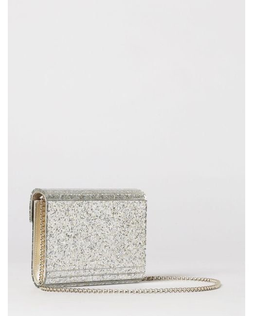 Jimmy Choo Gray Candy Glitter Resin Clutch Bag