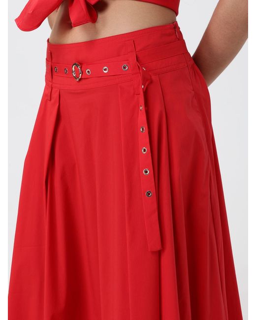 Liu Jo Red Cotton Blend Skirt