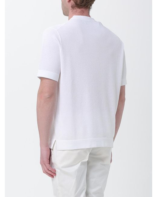 Kangra White Cotton Crew Neck Pullover for men