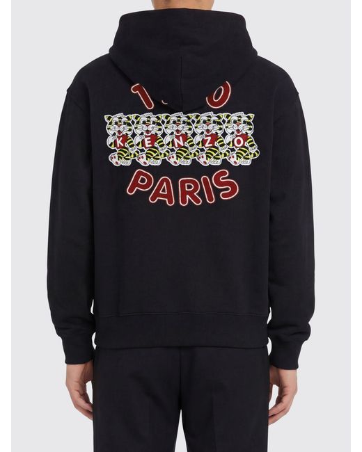 KENZO Blue Cotton Hoodie for men